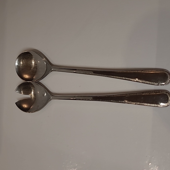 Vintage Brama E. P .ON .ZINC. ENGLAND salad spoon and fork - Picture 1 of 4